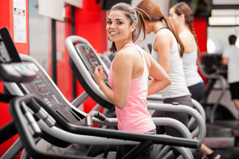 Exercising on a treadmill