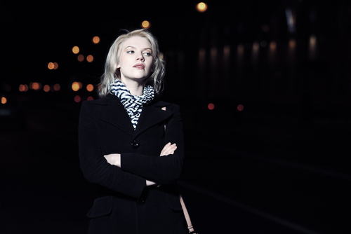 Young,Woman,On,The,Night,City,Street